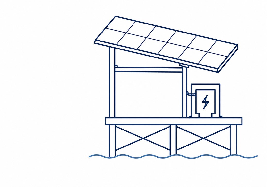 Dock solar layout and electrical plan drafting